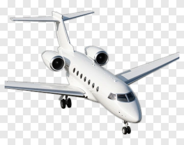 White Private Jet PNG