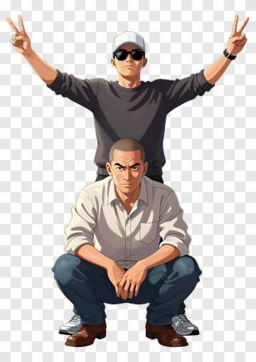 Cartoon Characters Posing Together PNG