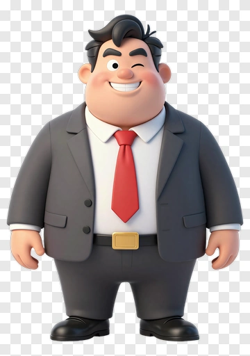 Cartoon Businessman Smiling PNG
