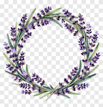 Lavender Flower Wreath PNG