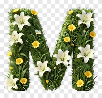 Floral Letter M PNG