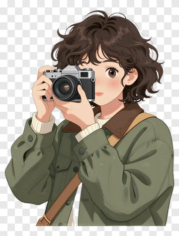 Girl Taking A Photo With A Camera PNG