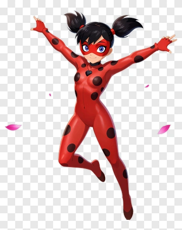 Cartoon Superhero Girl In A Red Polka Dot Costume PNG