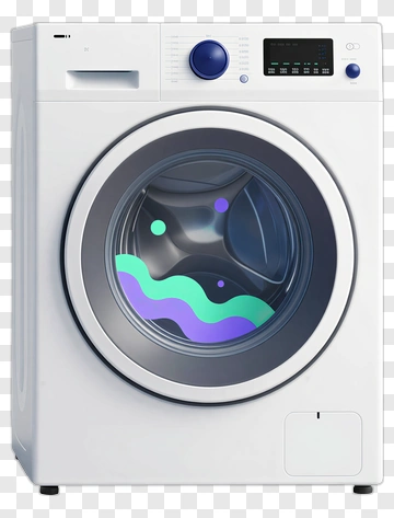 Washing Machine With Colorful Interior PNG