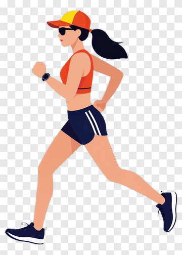 Woman Running In Sports Attire PNG