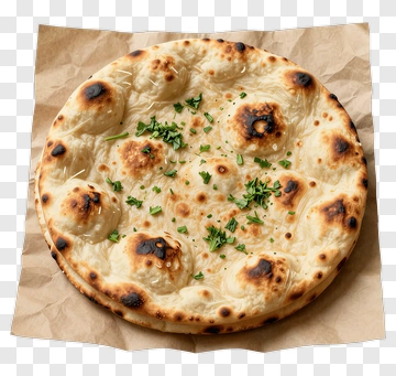 Freshly Baked Naan Bread With Herbs PNG