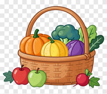 Colorful Vegetable Basket PNG