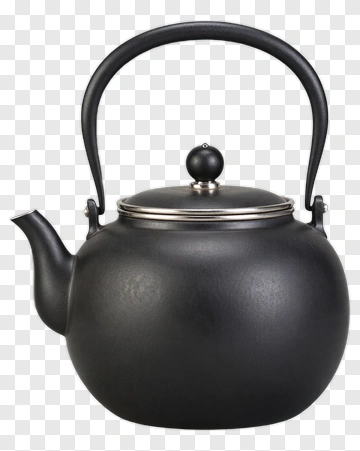 Black Teapot With Handle PNG