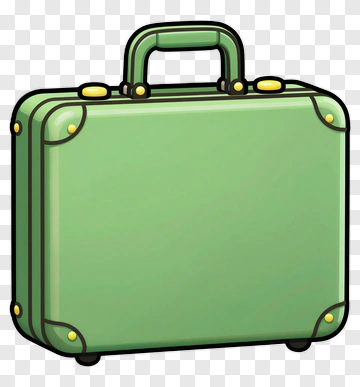 Cartoon Green Suitcase PNG