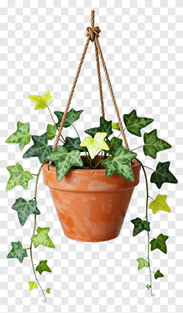 Hanging Potted Ivy Plant PNG