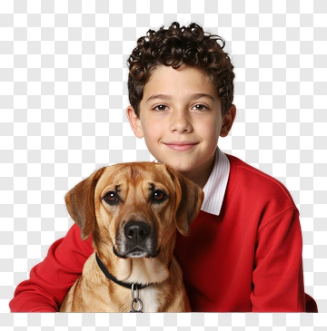Boy With Dog PNG