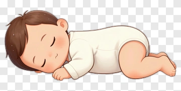Sleeping Baby In White Onesie PNG