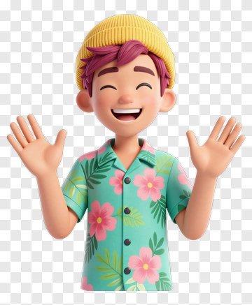 Cartoon Boy Smiling And Waving PNG