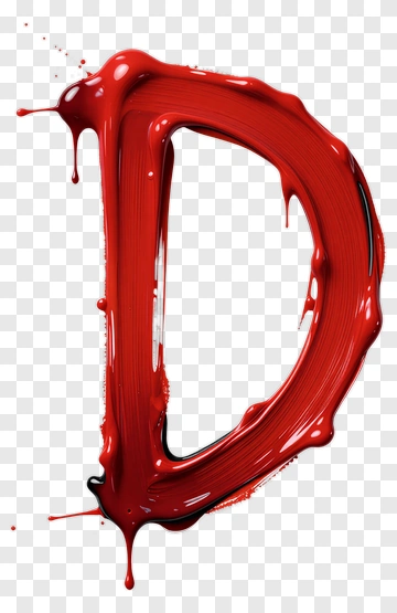 Red Paint Dripping Letter D PNG