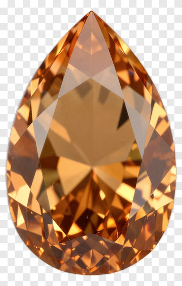 Orange Pear-Shaped Gemstone PNG