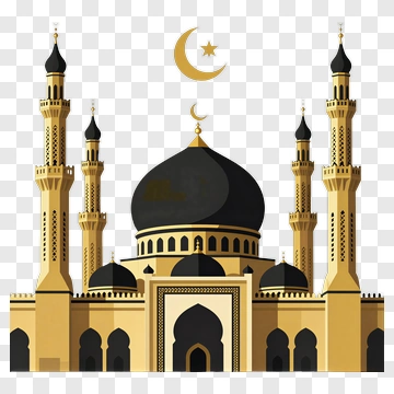 Islamic Mosque With Minarets And Crescent Moon PNG
