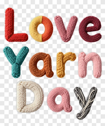 Love Yarn Day Text Design PNG