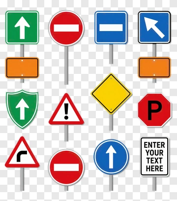 Collection Of Traffic Signs PNG