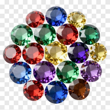 Colorful Gemstones Collection PNG