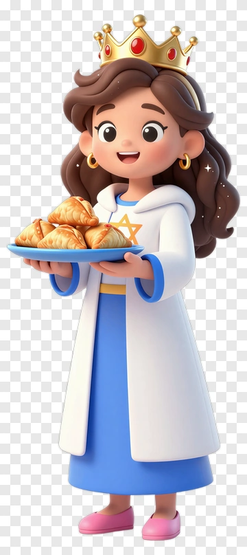 Cartoon Queen Holding A Plate Of Croissants PNG