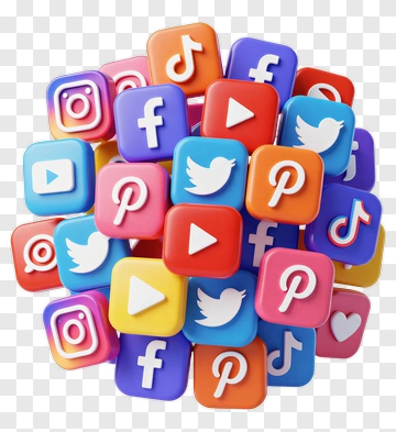 Colorful Social Media Icons PNG
