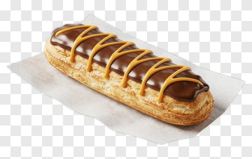 Chocolate Eclair With Caramel Drizzle PNG