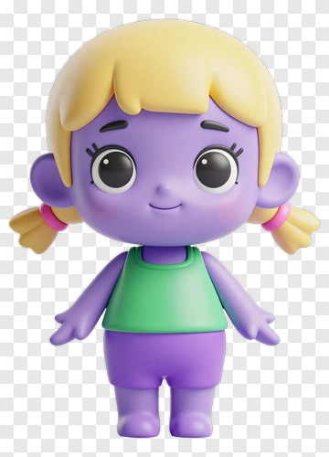 Cartoon Girl Character With Blonde Hair And Green Outfit PNG