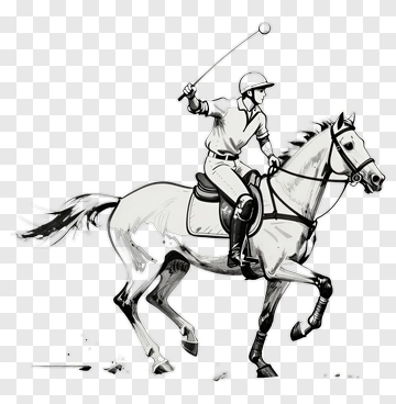 Polo Player Riding A Horse PNG