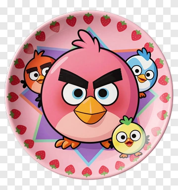Cartoon Angry Birds Plate Design PNG
