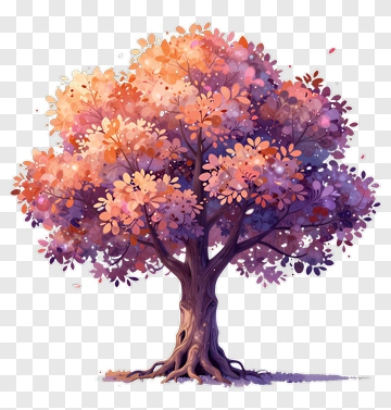 Colorful Tree With Autumn Leaves PNG
