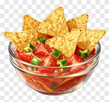Bowl Of Tortilla Chips With Salsa PNG