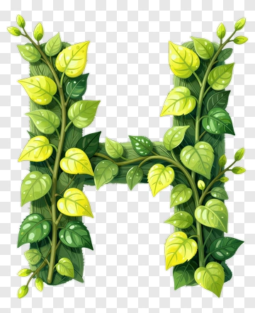 Leafy Letter H PNG