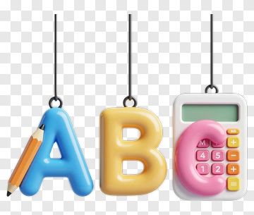 Colorful Abc Letters And Calculator PNG