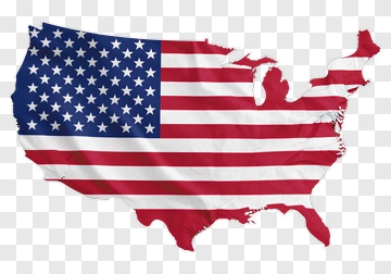 United States Map With American Flag Design PNG