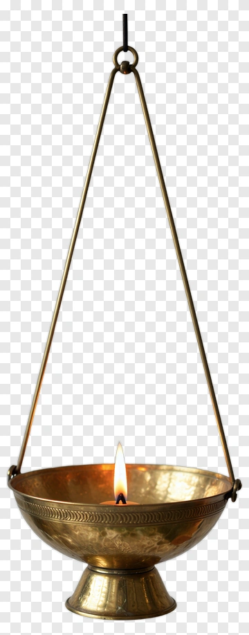 Hanging Oil Lamp With Flame PNG