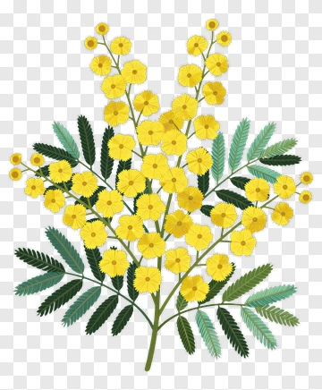 Yellow Flower Bouquet With Green Leaves PNG