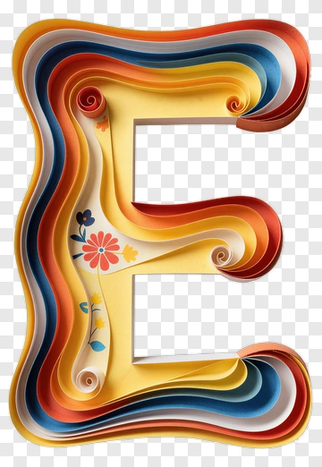 Colorful Decorative Letter E PNG