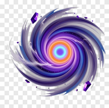 Colorful Swirling Vortex With Purple Crystals PNG