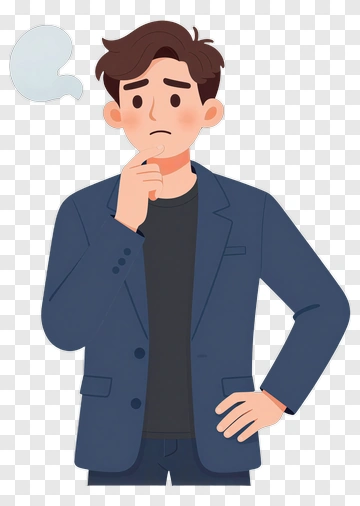 Pensive Man In A Suit Thinking PNG