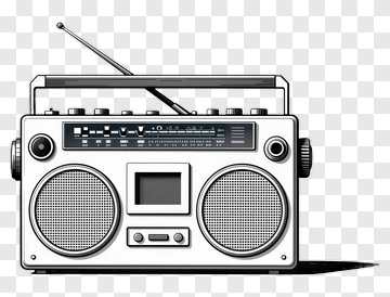 Retro Boombox Radio PNG