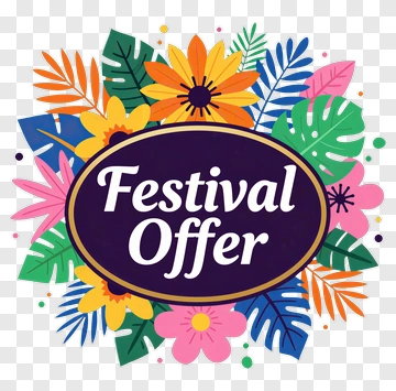 Festival Offer With Colorful Floral Design PNG
