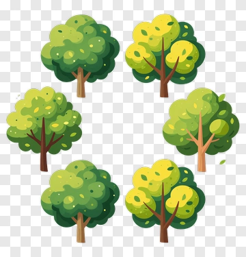 Colorful Tree Collection PNG