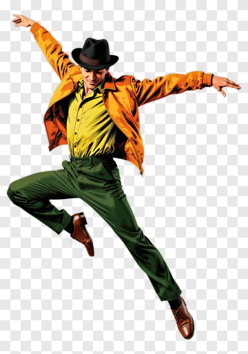 Dancing Man In Colorful Outfit PNG