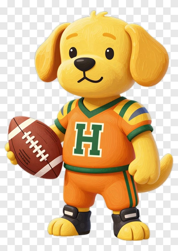 Cartoon Dog Holding A Football PNG