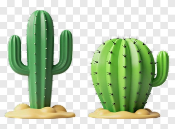 3D Cactus In Sand PNG