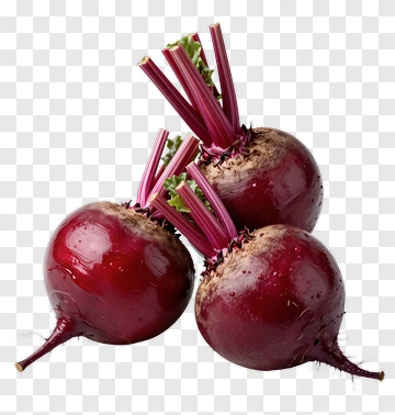 Fresh Beetroots With Green Tops PNG