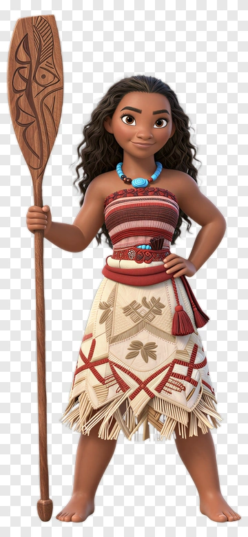 Cartoon Girl Holding A Paddle PNG