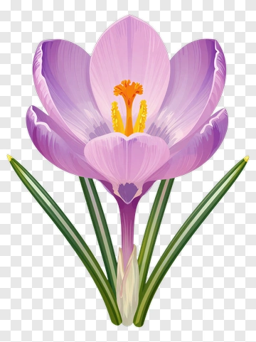 Colorful Crocus Flower PNG