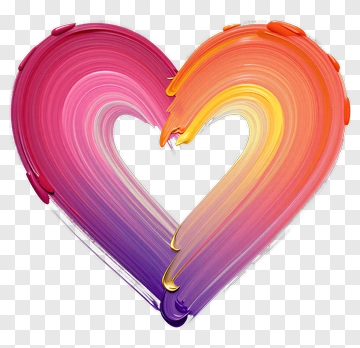 Colorful Heart Shape PNG