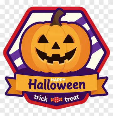 Halloween Pumpkin With Trick Or Treat Message PNG